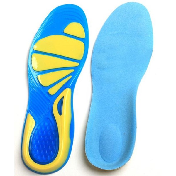 Sports Insole, Shock-Absorption, Gel Material, High Density Gel Cushion, Antibacterial, Odor Resistant, Breathable, For Sports, Walking, Street Walking, (S Size 8.7 - 9.3 inches (22 - 23.5 cm)))