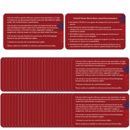 50 PCS Know Your Rights Immigration Red Card - English Spanish Constitutional Rights Reminder for Immigration Encounters -Constitutional Rights Reminder for Immigration Encounters-(3.37×2.1”)