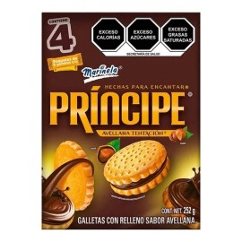 Marinela 2 CAJAS DE GALLETAS PRINCIPE AVELLANA  - HAZELNUT COOKIES (2 BOXES)
