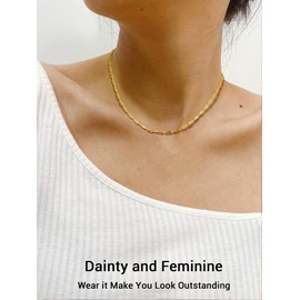 PROSILVER Women's Necklace 925 Sterling Silver Paper Clips Link Chain 1.7 mm Thin Necklace for Women Chain Length 36 cm/41 cm/46 cm/51 cm/55 cm/61 cm, No Gemstone