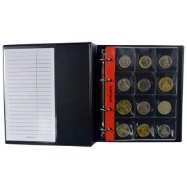 Coin album for 120 big coins with a diameter up to 1.57" (40mm). 10 pages with 12 pockets 1.81" x 1.97" (46x50mm) on the page & 10 interleaves. Model M.