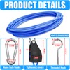 VIVBOO 40ft Clothes Line Outdoors 3/16" Wire Ropes Blue PVC