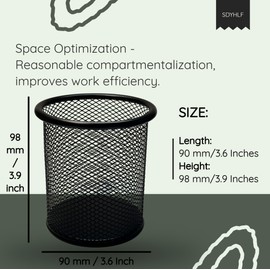 SDYHLF Pen Holder for Desk, 1 Pack Black Mesh Office Desk Accessories, Pencil Holder for Shool