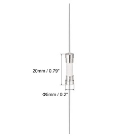 sourcing map Slow Fuse Time Delay Connection Cable Ceramic Fuses 5 mm x 20 mm 250 V T6.3 A Pack of 5