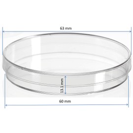 Polystyrene Petri Dish with Lid, 60mm, Sterile (Pack of 26)