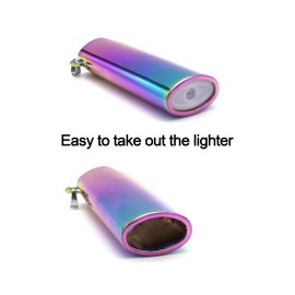 HUMWE Metal Lighter Case Cover Reusable for Bic Regular lighters Sleeve Holder with Ring Necklace Accessories (Rainbow Color)