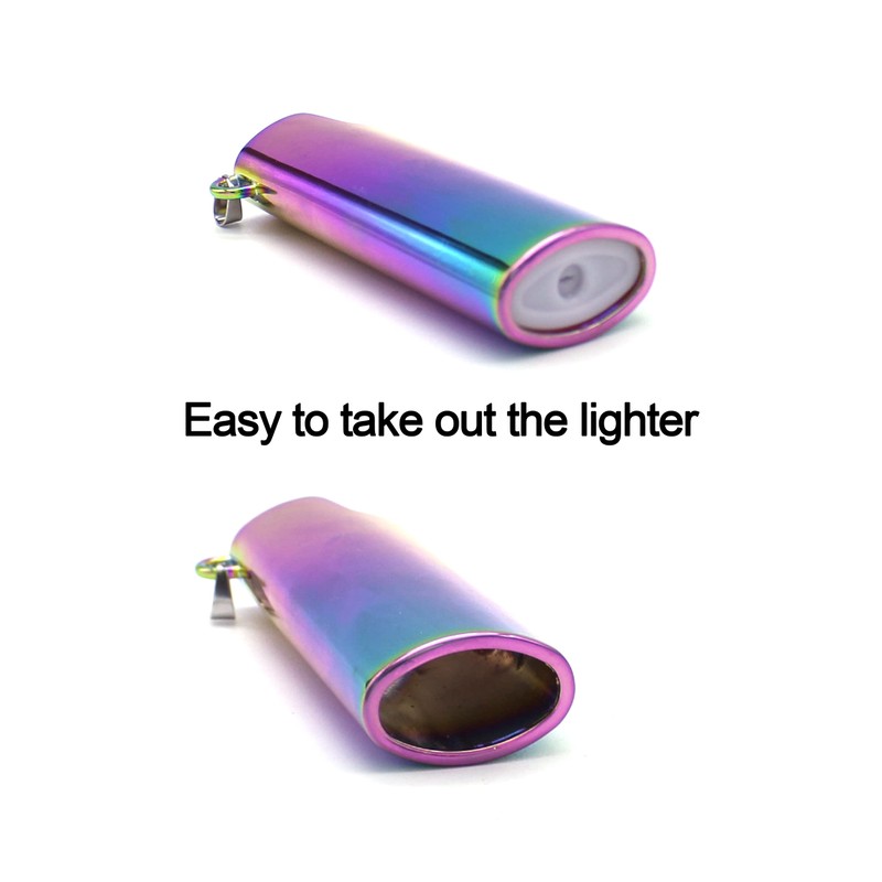 HUMWE Metal Lighter Case Cover Reusable for Bic Regular lighters