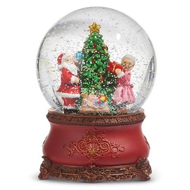 RAZ Imports Musical Mr. and Mrs. Claus Water Globe, 6.5-inch Height, Tabletop, Home Décor