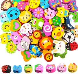 Pack of 30 Erasers Funny Animals Set for Children Cute School Supplies Eraser Colourful for Children Pencil Eraser Gifts Class Rewards Students Random Style