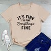 YITAN Women Cute It's FINE Printed Tee Short Sleeve Graphic