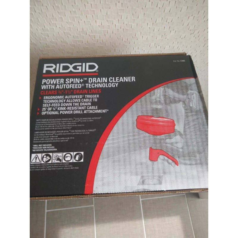 RIDGID Power Spin+ Drain Cleaner - Line Cap. Up to