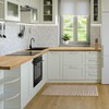 Bme Hevea Solid Wood Butcher Block Backsplash Countertop, 8ft L
