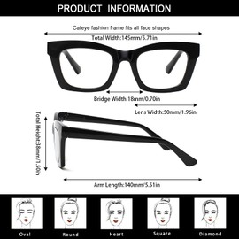 ZOECENT 6 Pack Oprah Style Reading Glasses for Women Blue Light Blocking Computer Square Readers with Spring Hinge (Mix Color-8, 1.25, x)