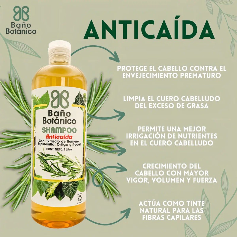 Shampoo Bao Botanico Extracto De Romero (anticaida) 1 Lt