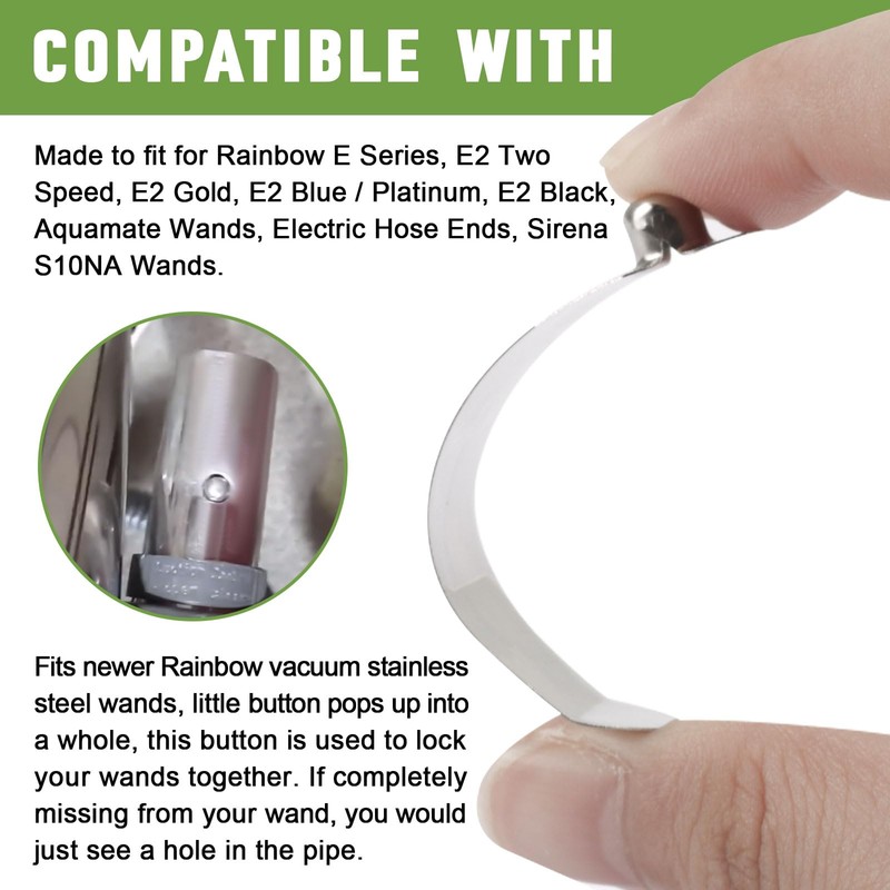 Replacement for Rainbow Vacuum Cleaner C-Clip Push Button Locks for