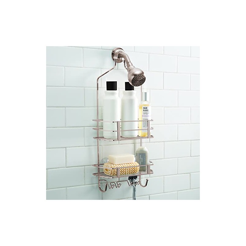 Bath Bliss Shower Head Caddy, Suction Cup Backing, 2 Tier
