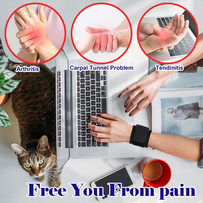 Ptenzor 4-Pack Wrist Braces Set - Includes 2 Adjustable Wrist