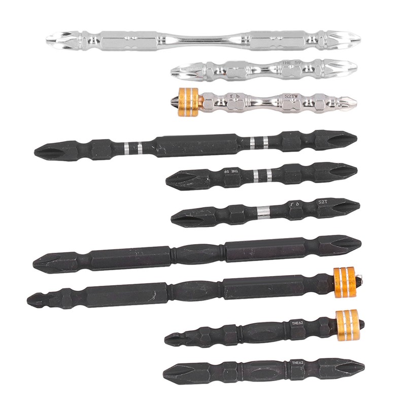 10Pcs Screwdriver Bit S2 PH2 Alloy Steel Double Ended Magnetic