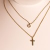 Agriajun Simple Gold Cross Pendant Layered Necklace for Women -