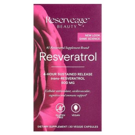 Reserve Age Nutrition Resveratrol 4 o'clock river sustained release 500mg 30 veggie capsules, 1 unit, 30 tablets / 리져브에이지 뉴트리션 레스베라트롤 4시리버 서방형 500mg 30 베지캡슐, 1개, 30정