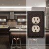 Amerelle Georgian Single Duplex Cast Metal Wallplate in Tumbled Aged