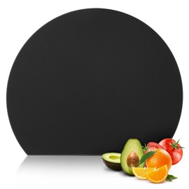 Onlyfire TPU Flexible Chopping Board, Kitchen Board, Chopping Board 35.2 x 29 cm, Breakfast Board, Round Chopping Board, Meat, Black