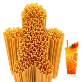 50 Pcs Plastic Straws Disposable Drinking Straw Bulk for Summer Hawaii Game Fruit Party Supplies(Khaki,Gingerbread Man)