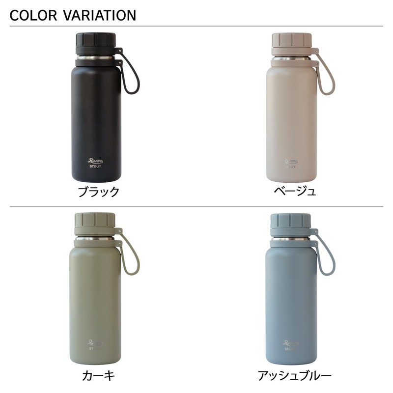 Rivers ASHBLUE Vacuum Flask, Stout 2-500 Water Bottle, 16.9 fl