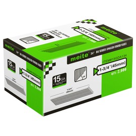 meite 15 Gauge Angled Finish Nails, 1-3/4-Inch 34 Degree DA Series Galvanized Finishing Nails for Nailer Guns - Perfect for Window Trim, Cabinet Building and Other DIY Projects (2,000 Counts)