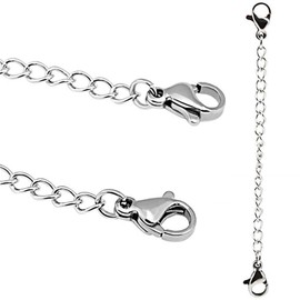 PEAK-EU Stainless Steel Necklace Extender Chain Pack of 10 Bracelet Extension Chain for Necklace Bracelet DIY Jewellery Making 5 Sizes (Gold and Silver), Stainless steel