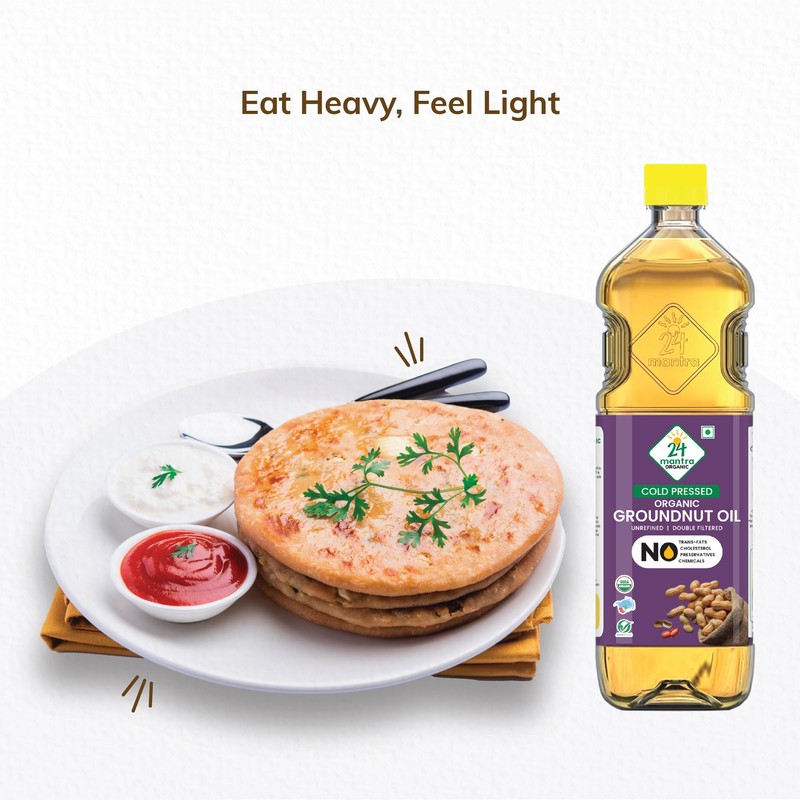 24 Mantra Unrefined Groundnut Oil/Moongphali Ka Tel- 100% Organic |