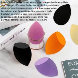 16kit Esponjas Blender Maquillaje Beauty Base Cara Versátil                                                                                           