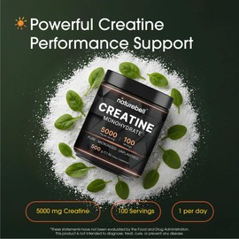 NatureBell Creatine Monohydrate Powder - 500g - Micronized Powder - Delivers 5,000mg Creatine Per Serving - Pre-Workout or Post-Workout Support* - Vegan & Keto Friendly - Unflavored