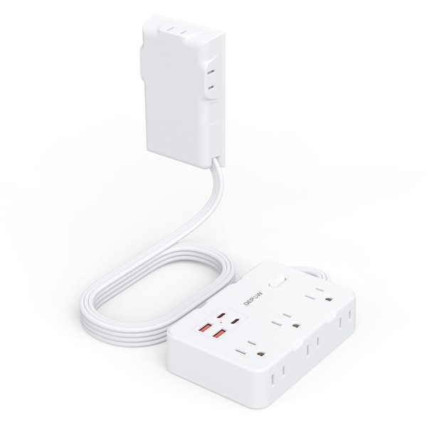 DEPOW Flat Extension Cord 3 FT with Outlet Cover, Power