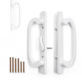 DECEBALUS 3-15/16" H.C., Sliding Patio Door Handle Set with Zinc Diecast, Offset Thumbturn, Fits Door Thickness from 1-3/8" to 2" (DCSM-2200)