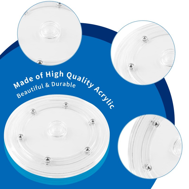 Bivethoi 6 Inch Turntable Mini Turntable Organizer, Clear Rotating Tray
