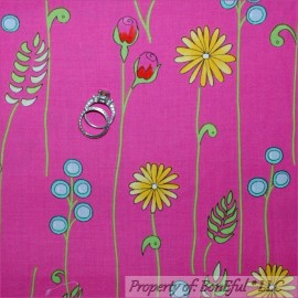 FreeSpirit BonEful Fabric FQ Cotton Quilt Pink Spring Rose Flower Daisy Green Easter Dot UK