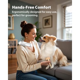 L&W BROS. Hands-Free Dog Dryer – Powerful & Professional Pet Blow Dryer for Small & Medium Dogs & Cats, Adjustable Airflow, Easy Storage, Negative Ion Technology (Gray)