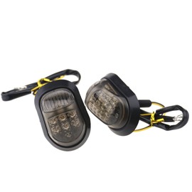 Micro Trader 2pcs Motorcycle Flush Mount LED Turn Signal Indicator Amber Left Right