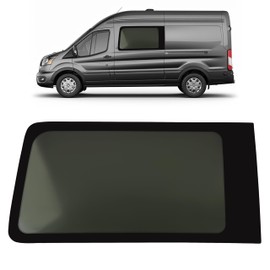 JMTAAT Stationary Rear Sliding Door Window Glass Compatible with Ford Transit 110.2" High-Roof 100.8" Mid-Roof 2015-2023 (Not for Connect/Low-Roof) Privacy Body Side Glass - Left Driver Side