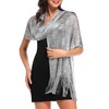 Dark Grey Shawls and Wraps for Evening Dresses-Ladies Shimmery Formal