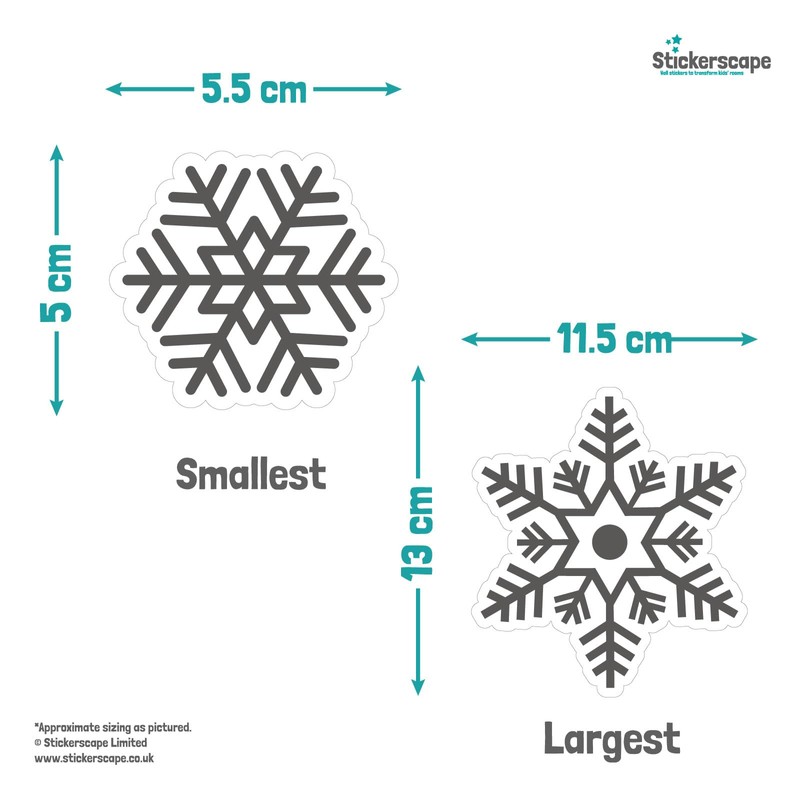 Stickerscape Snowflake Christmas Window Stickers (Grey Snowflakes - 2 Sheets)