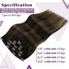 LaaVoo Clip in Hair Extensions Dark Brown Human Hair Extensions