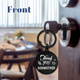 DGXMD Mothers Day Keyring Gifts for Godmother - Thank You Godmother Keyring - Birthday Keepsake Gift for Godmother from Godson Goddaughter