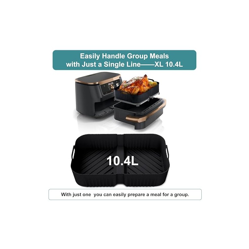 Szyeequoo Silicone Air Fryer Liner Set - Reusable and Nonstick