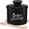 Butter Keeper Crock with Water,Ceramic Butter Crock for Counter –