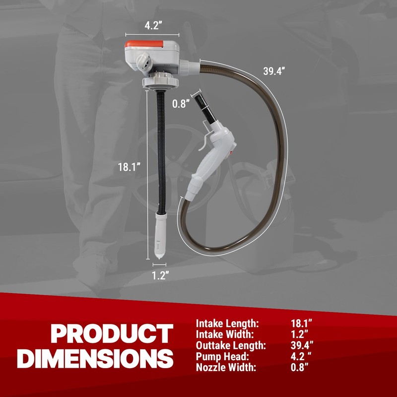 TERA PUMP Battery Powered Fuel Transfer Pump with On/Off Power