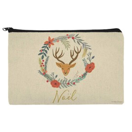 GRAPHICS & MORE Christmas Noel Deer in Wreath Makeup Cosmetic Bag Organizer Pouch