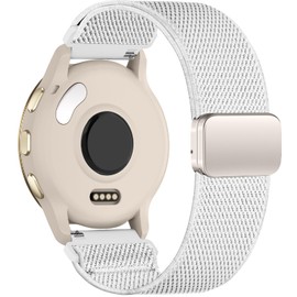 Oanux 18mm Magnetic Stretchy Nylon Band Compatible with Garmin Venu 3s 41mm/Venu 2s/Vivoactive 4s/Vivomove 3s/Forerunner 255S/Forerunner 265S, Solo Loop Elastic Sport Strap Wristband for Women Men