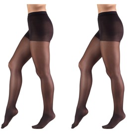 Truform Compression 8-15 mmHg Sheer Pantyhose Black, X-Tall, 2 Count (1765BL-XT 2PK)